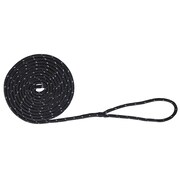 EXTREME MAX Extreme Max 3006.2475 BoatTector Double Braid Nylon Dock Line-1/2" x 15', Black w Reflective Tracer 3006.2475